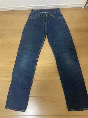 EVISU 스트레이트 와이드 데님 블루 갈매기