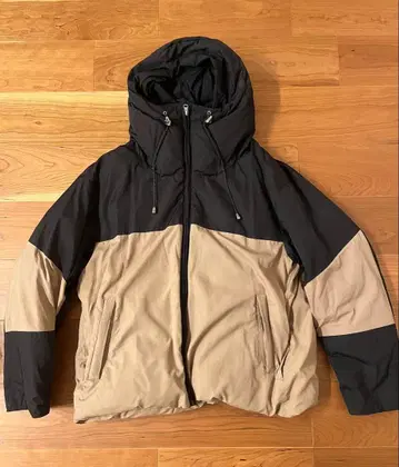 BEAMS HEART 다운 자켓 XL 블랙/베이지