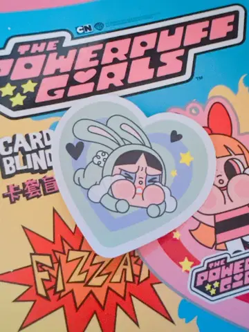 POPMART CRYBABY x 파워퍼프걸스 카드 키링