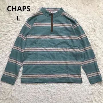 CHAPS 차프스 남성용 긴팔 티셔츠 보더 그린 계열