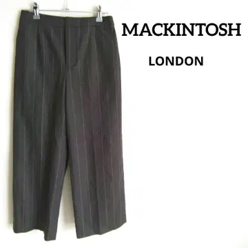 매킨토시 슬랙스 와이드 팬츠 스트라이프 두꺼운 원단 안감 짙은 그레이