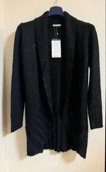 블랙 스팽글 가디건 S 사이즈