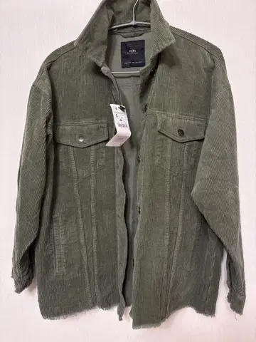미사용 ZARA 올리브 그린 코듀로이 자켓