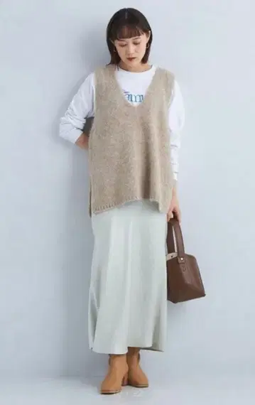 green label relaxing 알파카 믹스 샤기 베스트