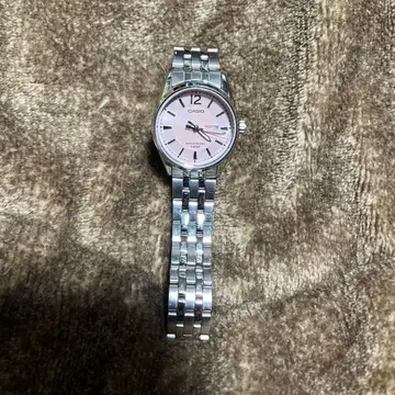 CASIO 핑크 다이얼 스테인리스 손목시계