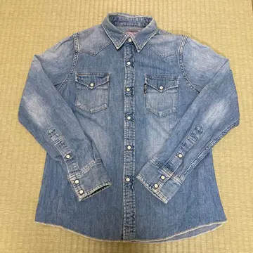 BLUEBLUE 할리우드 런치 마켓 데님 가공 웨스턴 긴팔 셔츠 S