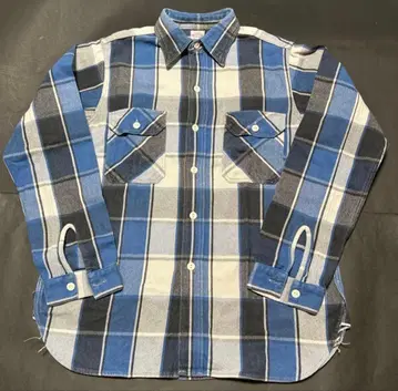 WAREHOUSE/웨어하우스 플란넬 셔츠 블루 L 사이즈 16~161/2