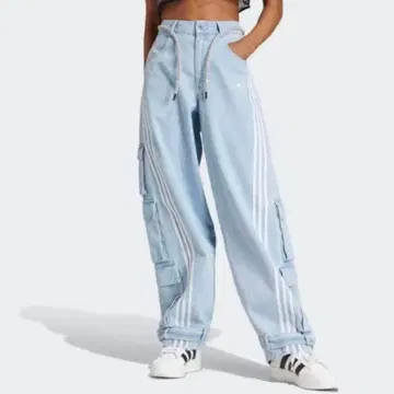 ADIDAS ADILENIUM DENIM 라이트 블루 데님 카고 팬츠