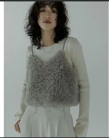 Re:EDIT 인조 모피 뷔스티에 M 사이즈 그레이