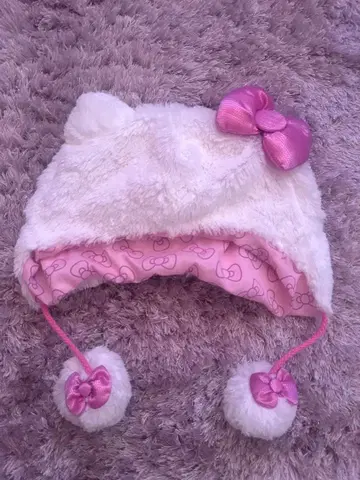 헬로키티 복슬복슬 모자