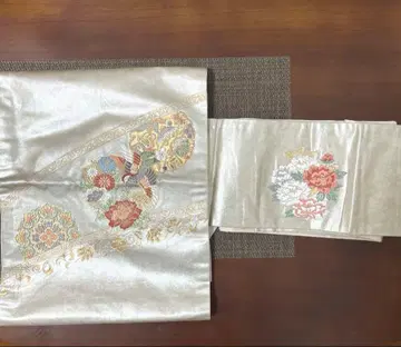 기모노 나고야 오비 새 꽃 자수