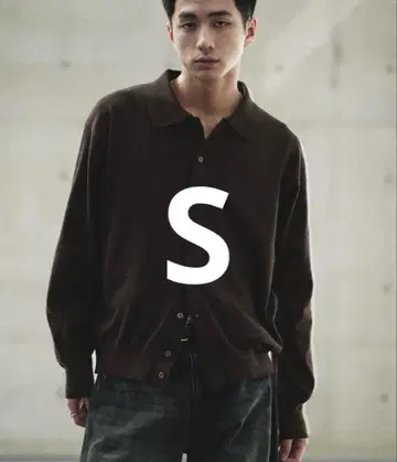 T/C 베이직 니트 셔츠 가디건 다크 브라운 S