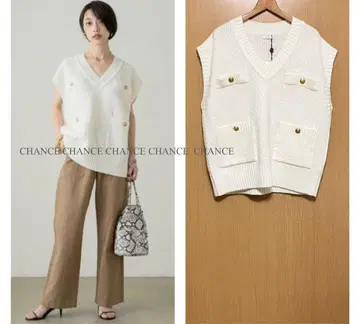 새상품 라운지 드레스 트위드 베스트 니트 베스트