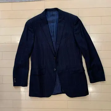 REDA SUPER 110's 네이비 체크 비즈니스 자켓 새상품급