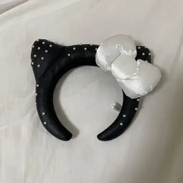 키티 머리띠 펄 장식