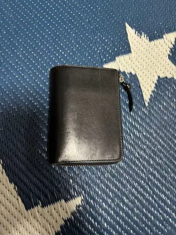 DOUBLES 블랙 가죽 접이식 지갑