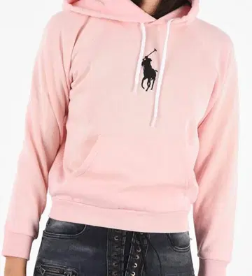 피케 셔츠 후드 부착 후드티 핑크