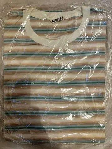 AURALEE GRADIENT STRIPE JERSEY L/S TEE 5