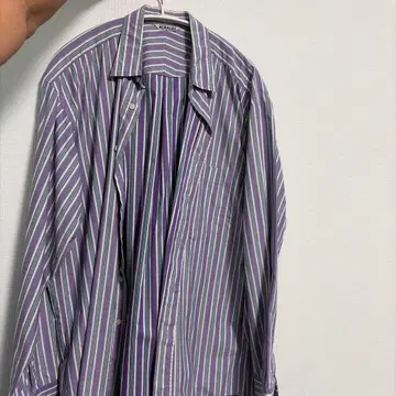 AUTRALICE 스트라이프 긴팔 셔츠 보라색 계열