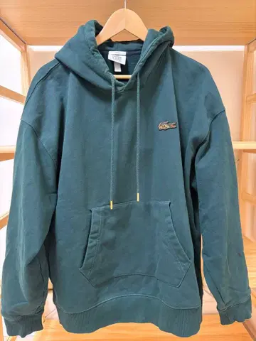 LACOSTE 그린 후드 부착 후드티