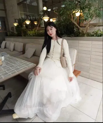 acka tiered tulle skirt ( white )