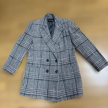 LAPINE BLANCHE 체크 무늬 더블 브레스트 자켓