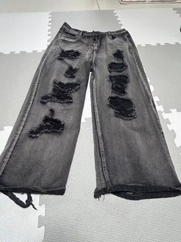 Y2k sk8 섀도우 데미지 데님