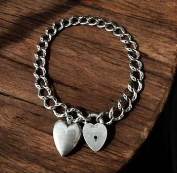 스위트 하트 주얼리 팔찌 자물쇠 실버 40s vintage