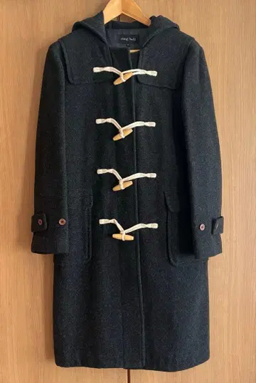 더플 코트 그레이 울 소재 남성용 새상품급