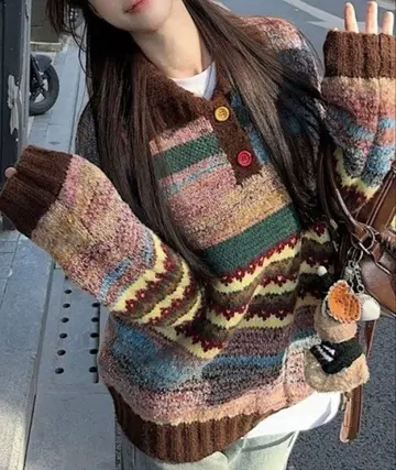 폴로 옷깃 자카드 니트 풀오버 me Jane ZOZOTOWN