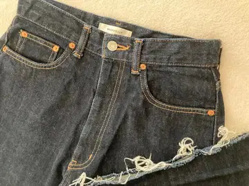 MOUSSY 다크 블루 와이드 스트레이트 데님