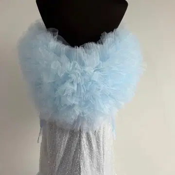 덧소매 프릴 스카이블루