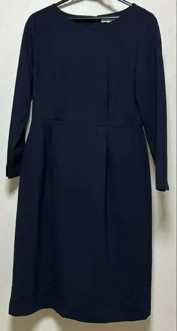PLST 네이비 긴팔 무릎 기장 원피스 M
