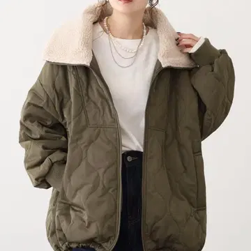 OMNES 카라 보아 퀼팅 블루종