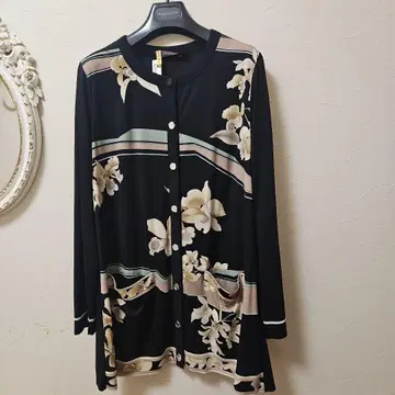 레오나르 꽃무늬 긴팔 가디건