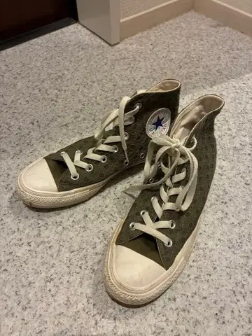 컨버스 올스타 하이컷 스니커즈 레이스 올리브 그린