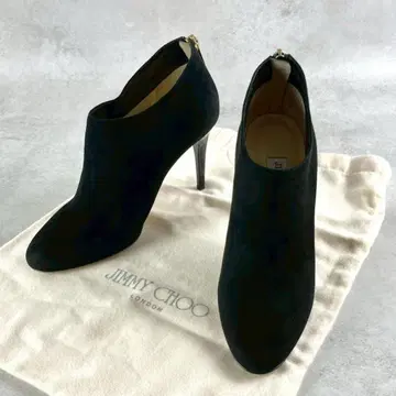 컨디션 최상 JIMMY CHOO 지미추 숏부츠 핑힐 블랙