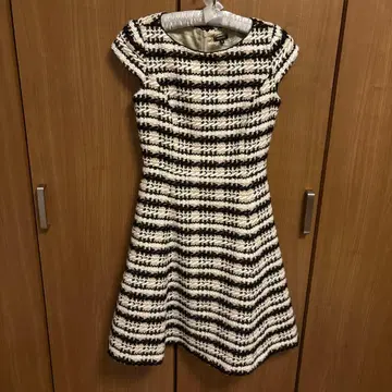 새상품급 토카 트위드 원피스 체크 원피스 드레스 플레어 A라인