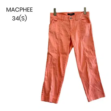 [ MACPHEE ] 34(s) 스키니 크롭 기장 살몬 핑크 a0877