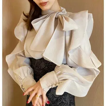 snidel 오간 시스루 블라우스