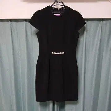 YOKO CHAN 블랙 반팔 미니 원피스