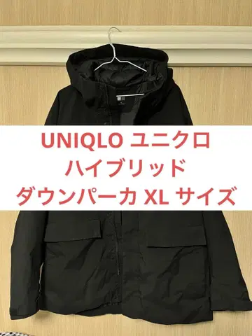 UNIQLO 유니클로 하이브리드 다운 후드티 XL 블랙 새상품급
