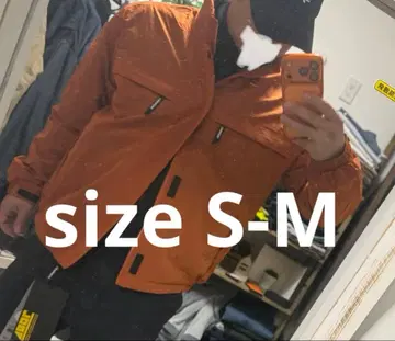 오렌지 체크 무늬 나일론 자켓 택 포함 새상품