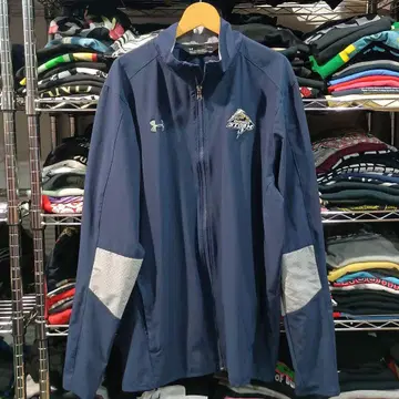 USA 구제 의류 언더아머 칼리지 로고 자수 나일론 자켓
