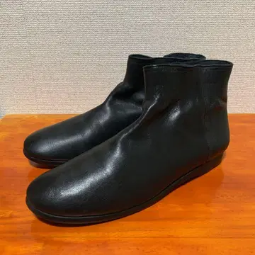 요건 레일 숏부츠 천연 가죽 가죽 블랙 블랙 25cm