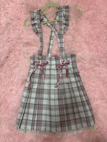 SecretHoney 시크릿허니 체크 무늬 프릴 셋업