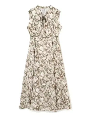 N. 내추럴 뷰티 베이직 러쉬 프린트 리본 타이 원피스