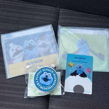 마츠키요 한정판 퍼펫 스순순 콜라보 파우치 클리어 카드 크림 케이스