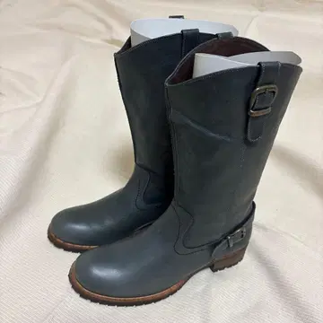 천연 가죽 엔지니어 부츠