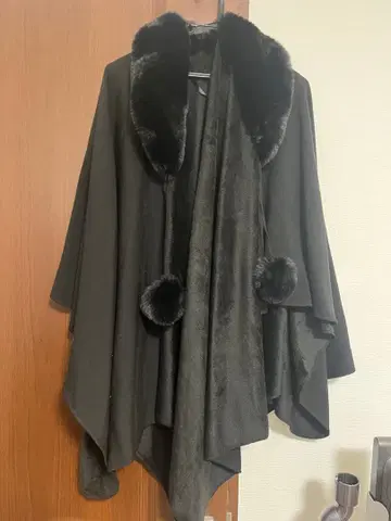 마크 뉴욕 블랙 판초 원사이즈